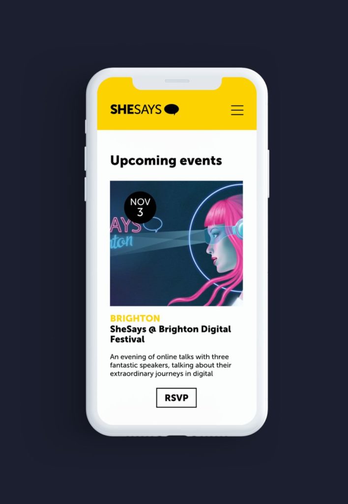 Mobile phone with event information.